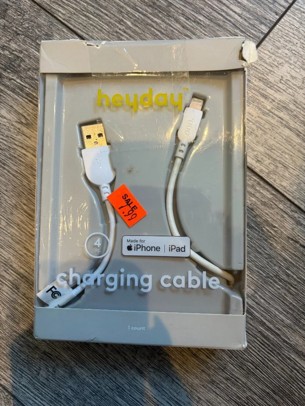 NWT Heyday 4' Cord Lightning to USB High Speed iPhone iPad Charger Cable DC 5V/3